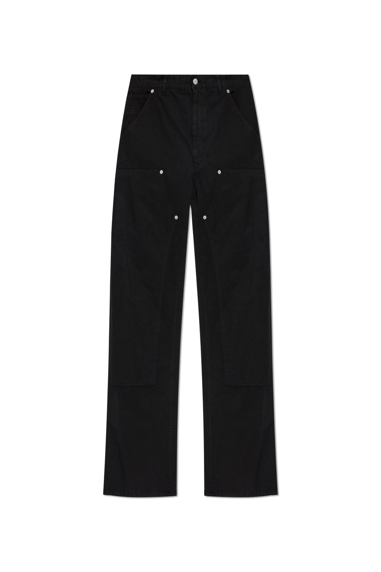 パンツ Mm6 Maison Margiela Trousers MM6 Maison Margiela Cotton Gabardine Foldover Wide-Leg Pants